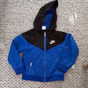 Nike Black and Blue Hooded Jacket
